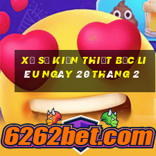 xổ số kiến thiết bạc liêu ngày 20 tháng 2