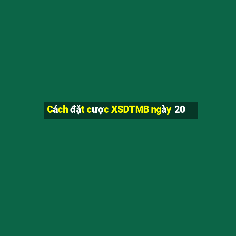 Cách đặt cược XSDTMB ngày 20