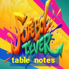 table notes spreadsheet maker