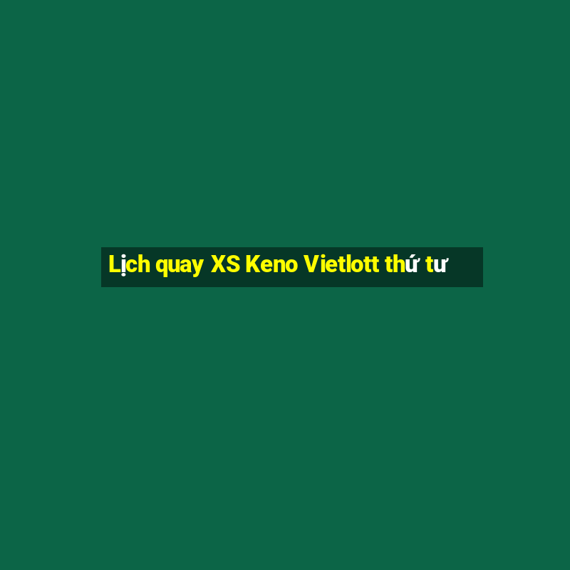 Lịch quay XS Keno Vietlott thứ tư