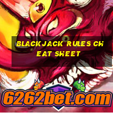 blackjack rules cheat sheet