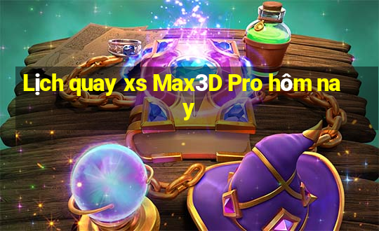 Lịch quay xs Max3D Pro hôm nay