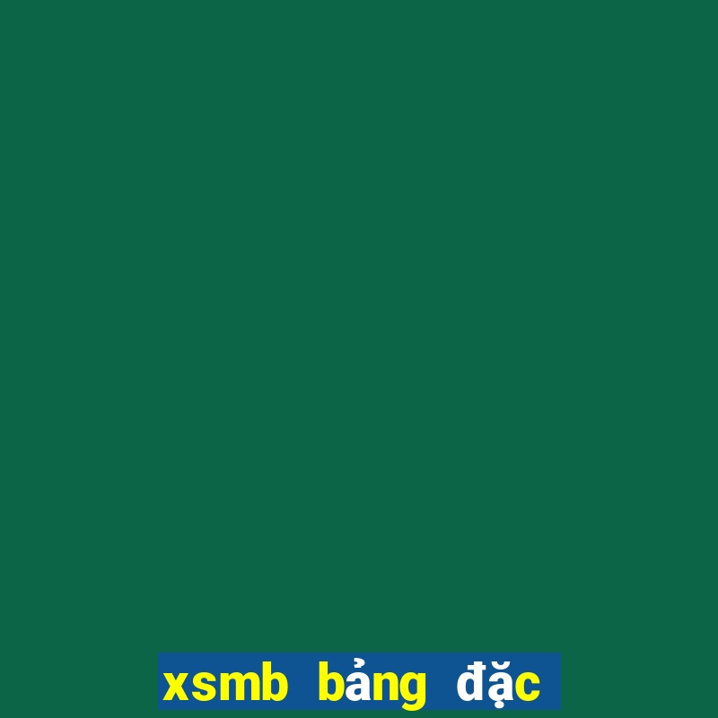 xsmb bảng đặc biệt tuần