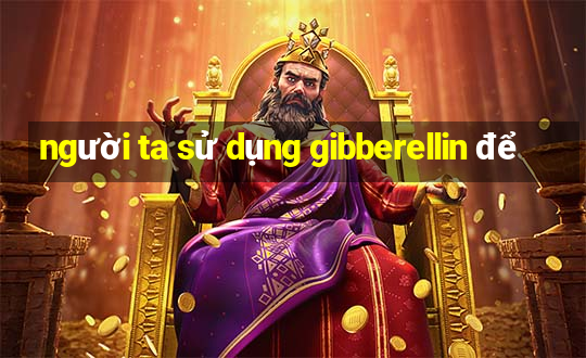 người ta sử dụng gibberellin để