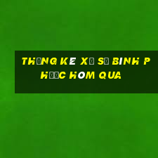 Thống kê xổ số Bình Phước Hôm qua