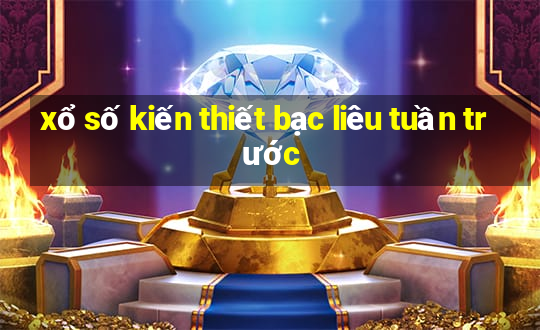 xổ số kiến thiết bạc liêu tuần trước