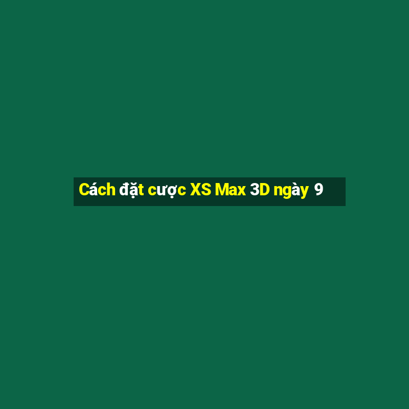 Cách đặt cược XS Max 3D ngày 9