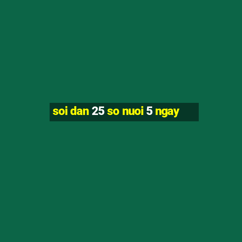 soi dan 25 so nuoi 5 ngay