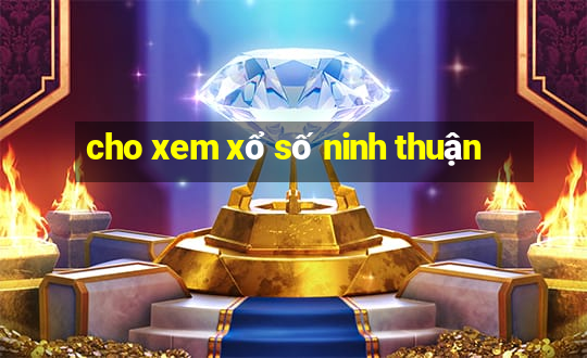 cho xem xổ số ninh thuận