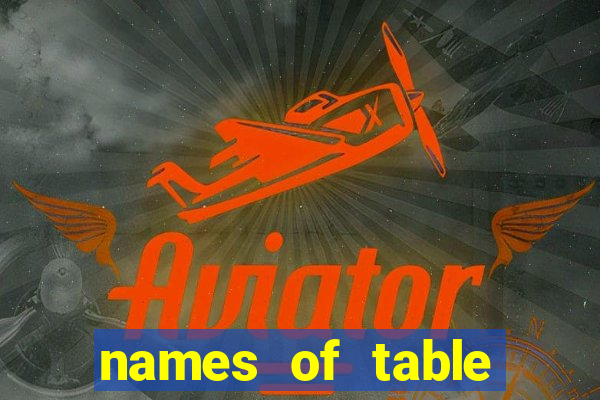 names of table games casino