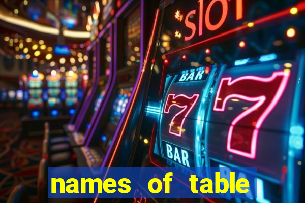 names of table games casino