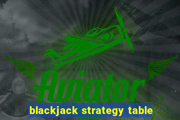 blackjack strategy table