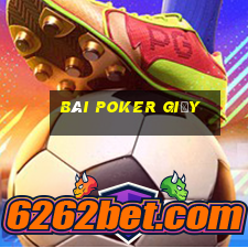 bài poker giấy